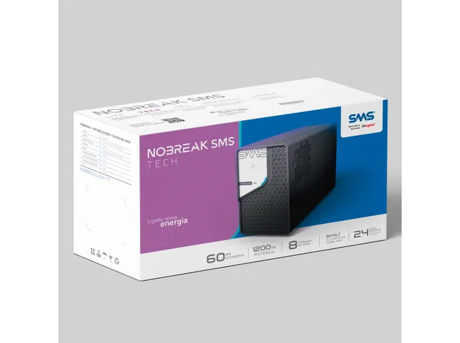 Nobreak SMS TECH 1200 VA Entrada Bivolt automático e saída 115V - 29304