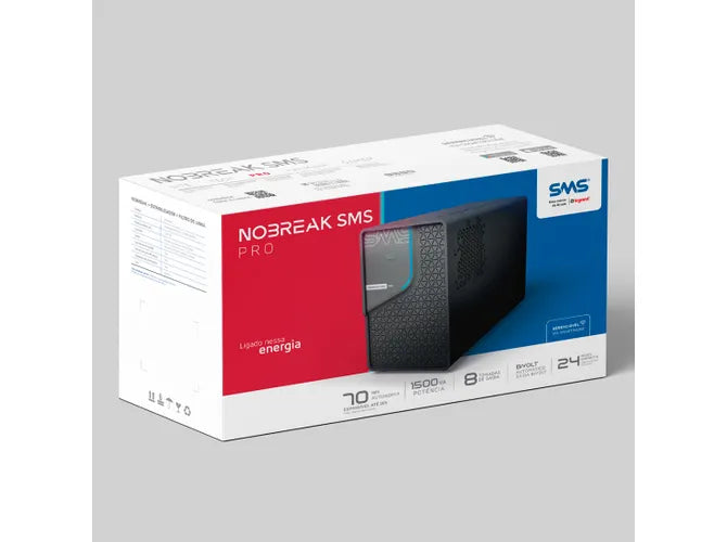 Nobreak SMS TECH 1500 VA Entrada Bivolt automático e saída 115V